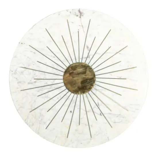 Hello Honey&reg; Gold Luxe Aluminum and Marble Coffee Table {4}