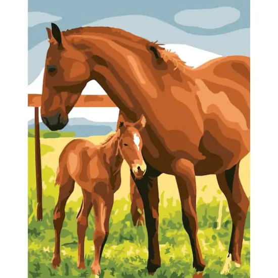8" x 10" Horses Paint-by-Number Kit with Wood Display Hanger by Artist's Loft&reg; {1}