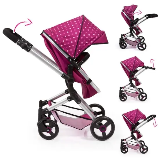 Bayer Design Neo Vario Dark Pink Baby Doll Pram Set {5}