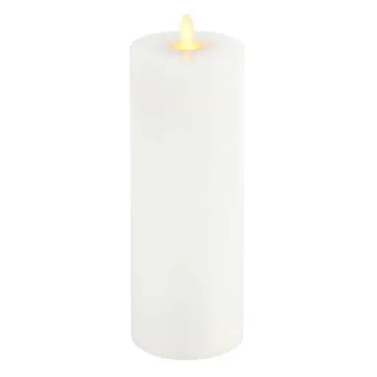 3" x 8" Moving Flame LED Wax Pillar Candle by Ashland&reg; White {3}