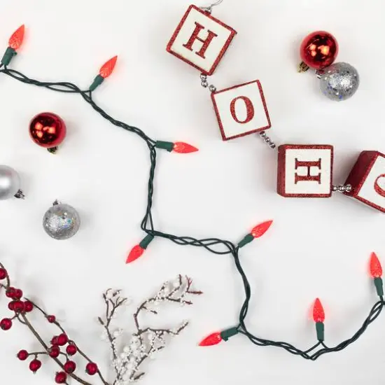 70ct. LED Faceted C6 Christmas String Lights Red {5}