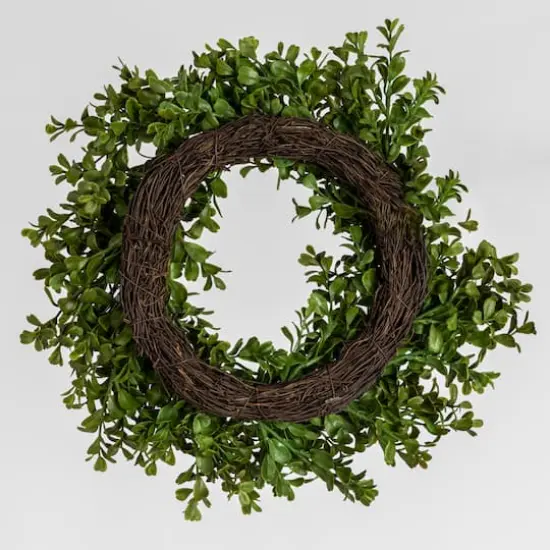 Hello Honey&reg; 13" Green Boxwood Wreath {10}