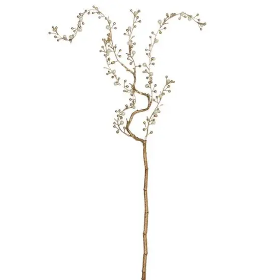 Pearl & Gold Willow Artificial Branch Spray {1}