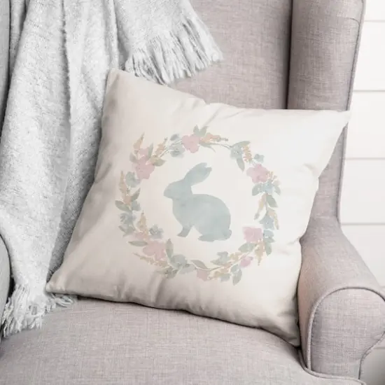 Easter Wreath Pillow 2 18" x 18" Throw Pillow {4}