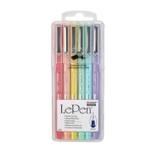 Marvy&reg; Uchida LePen&reg; Extra Fine 6 Color Pastel Pen Set {4}