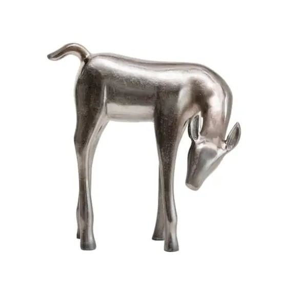 Hello Honey&reg; 12" Pewter Color Cast Metal Deer {1}