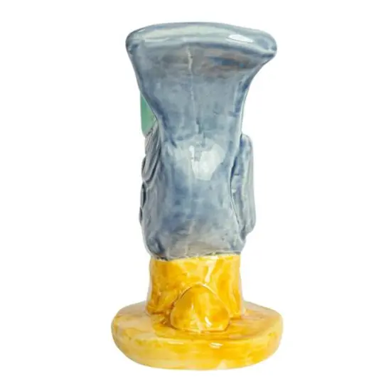 Hello Honey&reg; 6" Yellow & Blue Chirpy Elegance Stoneware Taper Candle Holder {10}