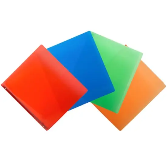 JAM Paper 0.75" Mixed Colors Glass Twill Plastic 3-Ring Binders, 4ct. {4}