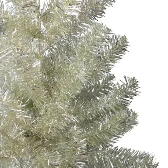 3ft. Unlit Metallic Platinum Tinsel Artificial Christmas Tree {4}