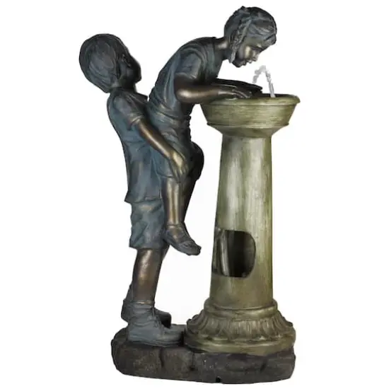 31" Bronze Fun at the Fountain Outdoor Water Fountain {4}
