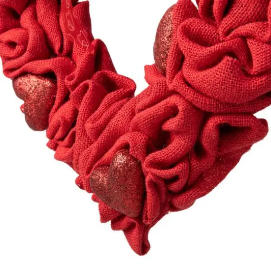 Glitzhome&reg; 19.25" Fabric Valentine's Heart Wreath {8}