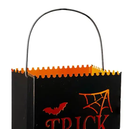 Glitzhome&reg; Halloween Trick or Treat Metal Bucket Set {7}