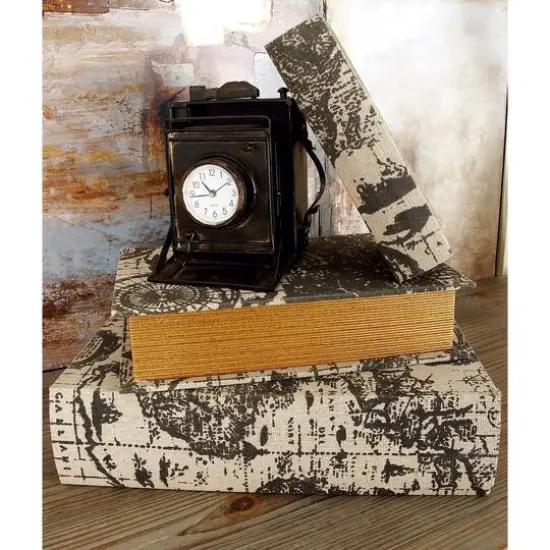 World Map Wooden Traditional Book Box Set {3}