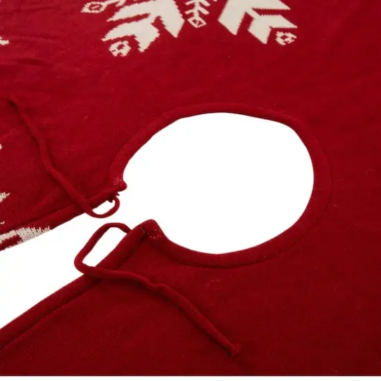 Glitzhome&reg; Red Snowflake Tree Skirt & Stockings Set {7}