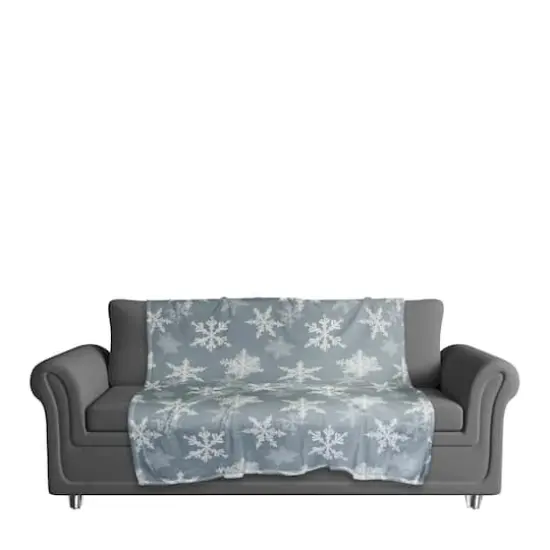Blue Snowflake Pattern 50" x 60" Coral Fleece Blanket {4}