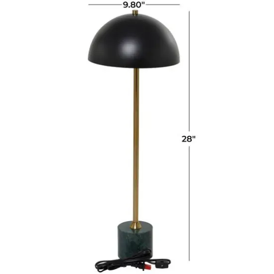 Black Metal Umbrella Style Desk Lamp with Marble Base 10" x 10" x 28" {9}
