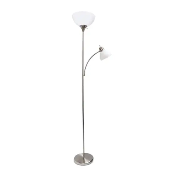 Creekwood Home Essentix 71.5" 2 Light Metal Floor Lamp Brushed Nickel {1}