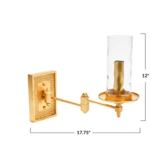Hello Honey&reg; 18" Gold Metal & Glass Wall Sconce {5}