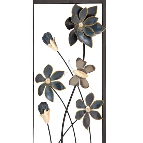 28" Black Metal Traditional Floral Wall D&eacute;cor Set {3}