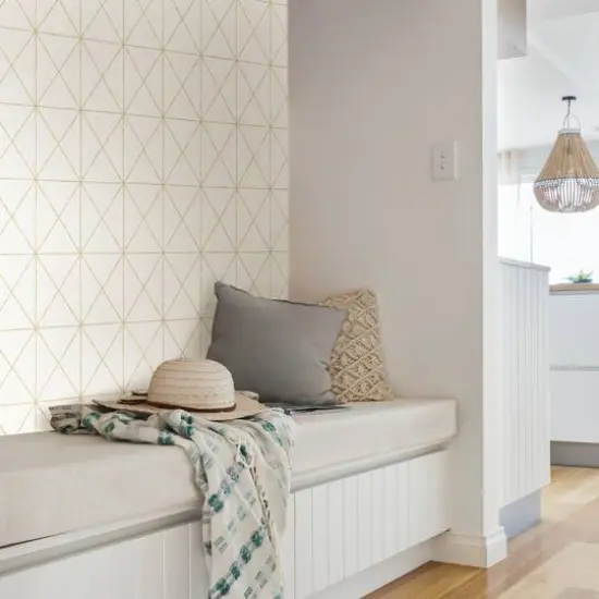 Wallpops White & Gold Get In Line Peel & Stick Wallpaper {7}