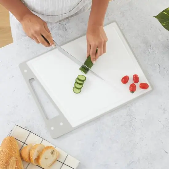 JoyJolt&reg; Cutting Board Set White and Gray {5}