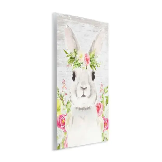Stupell Industries Rustic Easter Bunny Flower Crown Spring Bouquet Wall Plaque Art {4}