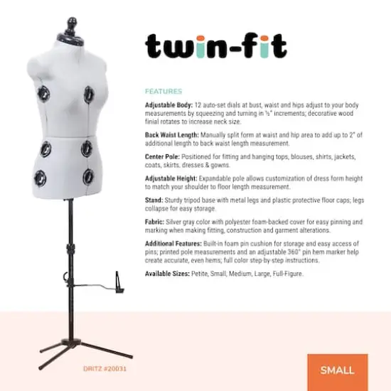 Dritz&reg; Twin-Fit Small Dress Form with Adjustable Tri-Pod Stand {3}