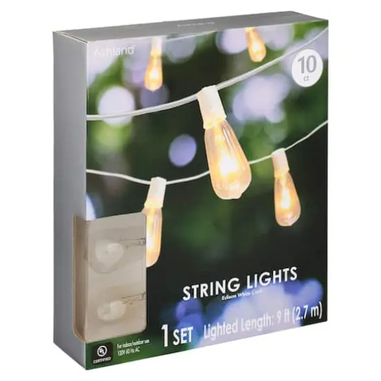 10ct. Edison String Lights with White Cord by Ashland&trade; {1}