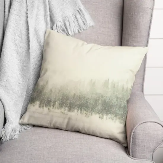 Let It Snow Tree Line Green 18x18 Throw Pillow {3}