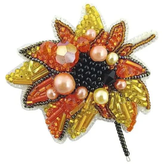 Crystal Art Beadwork Kit For Creating Broоch Sunflower {3}