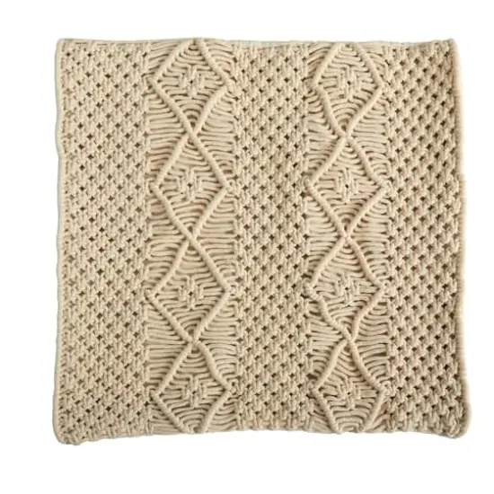 16" Bohemian Woven Macram&eacute; Pillow Cover {1}