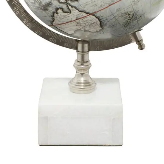 13" White Ceramic & Metal Contemporary Globe {5}