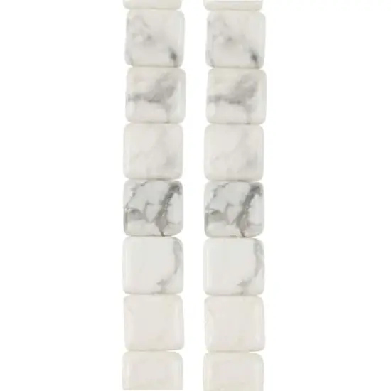 White Howlite Flat Square Beads, 10mm by Bead Landing&trade; {1}