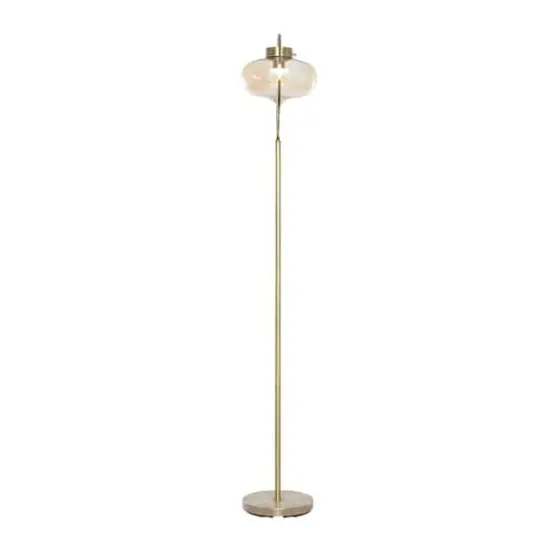 Gold Iron Contemporary Floor Lamp, 14" x 14" x 9" {4}