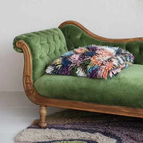 Hello Honey&reg; 20" Multicolored Woven Wool Shag Pillow {5}