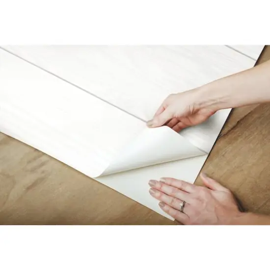 RoomMates Raised Shiplap Peel & Stick Wallpaper White {11}