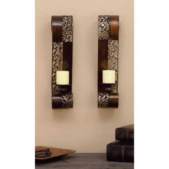 20" Brown Metal Traditional Wall Sconce, 2ct. {8}