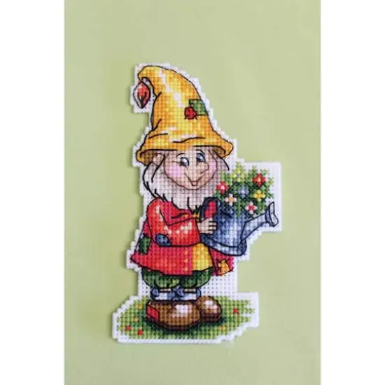 MP Studia Garden Gnome Plastic Canvas Counted Cross Stitch Kit {1}