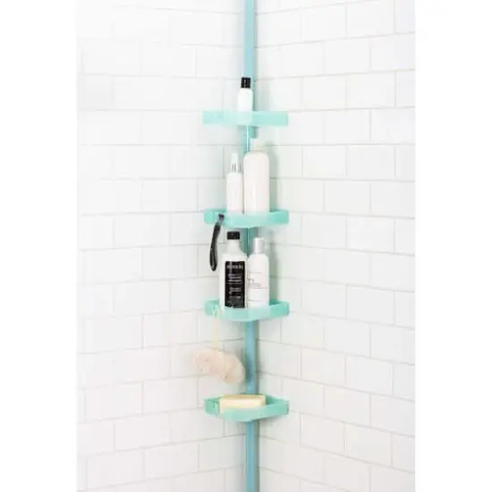 Bath Bliss 4-Tier Tension Corner Shower Organizer Caddy Seaglass {4}