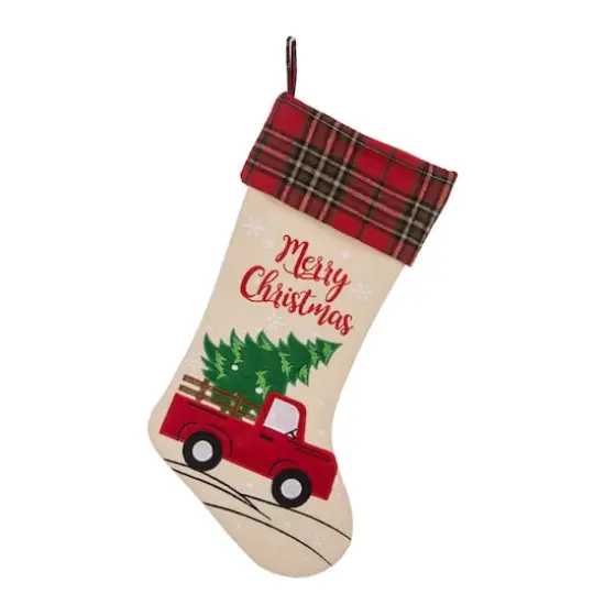Glitzhome&reg; 21" Truck & Tree Christmas Stockings, 2ct. {4}