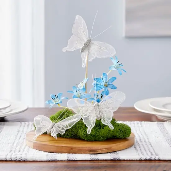 Glitter Butterfly Embellishments, 3ct. by Ashland&reg; Silver {3}