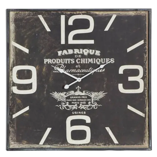 23" Black Wood Vintage Wall Clock {1}