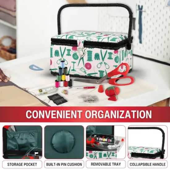 SINGER&reg; Vintage Spools Pattern Sewing Basket Kit {8}