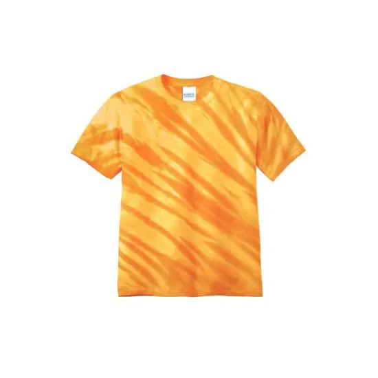 Port & Company&reg; Tiger Stripe Tie-Dye T-Shirt Gold {1}