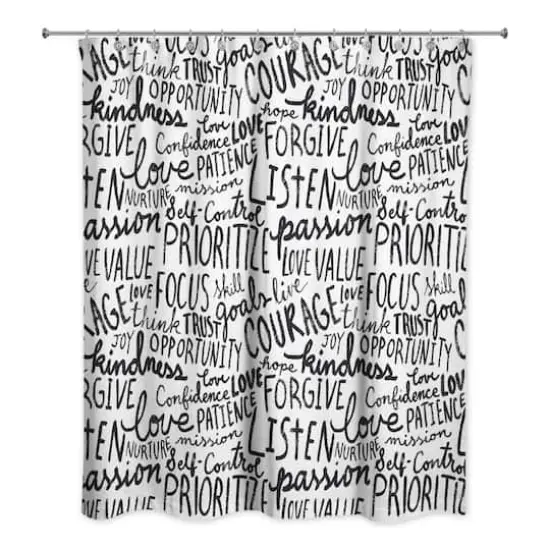 Wisdom Words 71" x 74" Shower Curtain {1}
