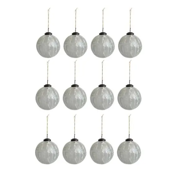 Hello Honey&reg; 4" White Round Mosaic Glass Ball Ornaments, 12ct. {1}
