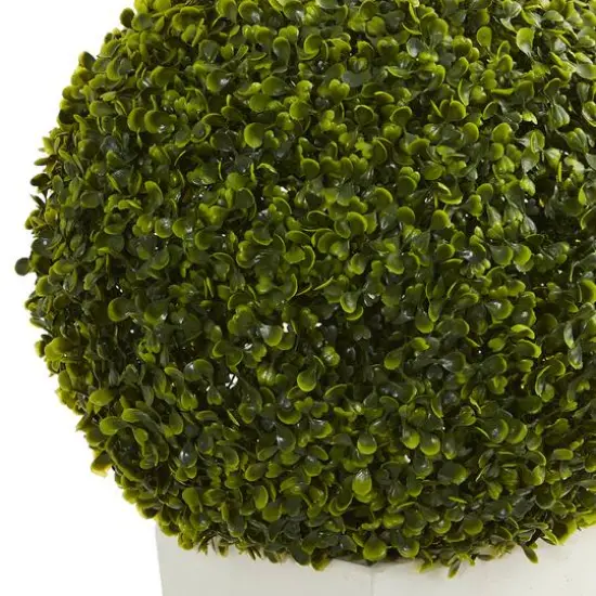 2.5ft. Boxwood Ball Topiary in White Tower Planter {3}