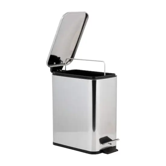 Simplify Stainless Steel 5L Slim Rectangular Pedal Trash Bin with Soft Close Lid {3}