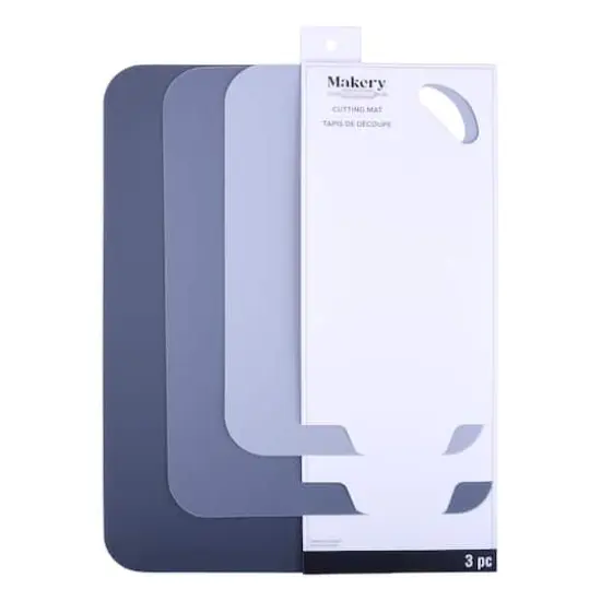 Mixed Blue 3 Piece Polypropylene Cutting Mat Set by Makery&reg; {3}