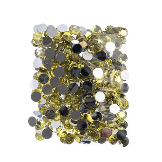 John Bead 12mm Acrylic Round Flat Back Rhinestones, 400ct. Yellow {4}
